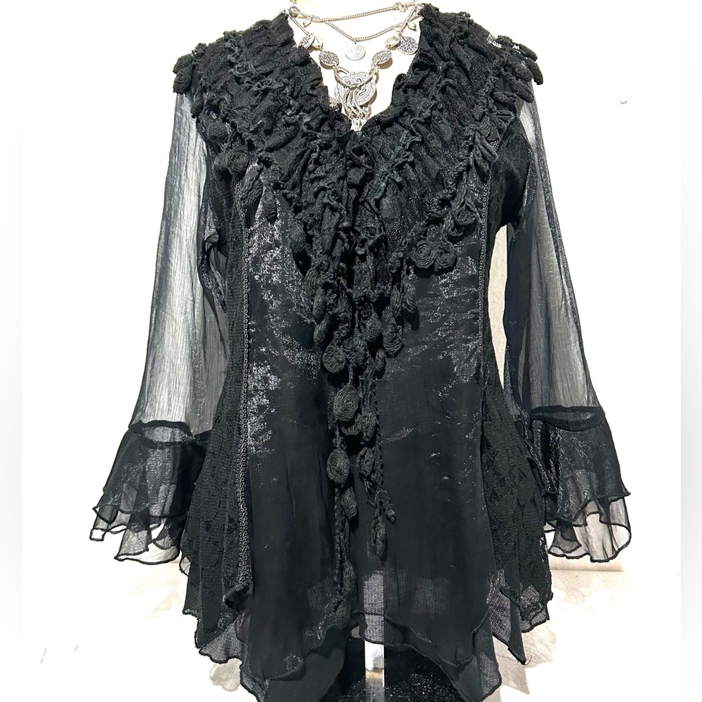 Pretty Angel Silk Blend Mixed Fabric Top